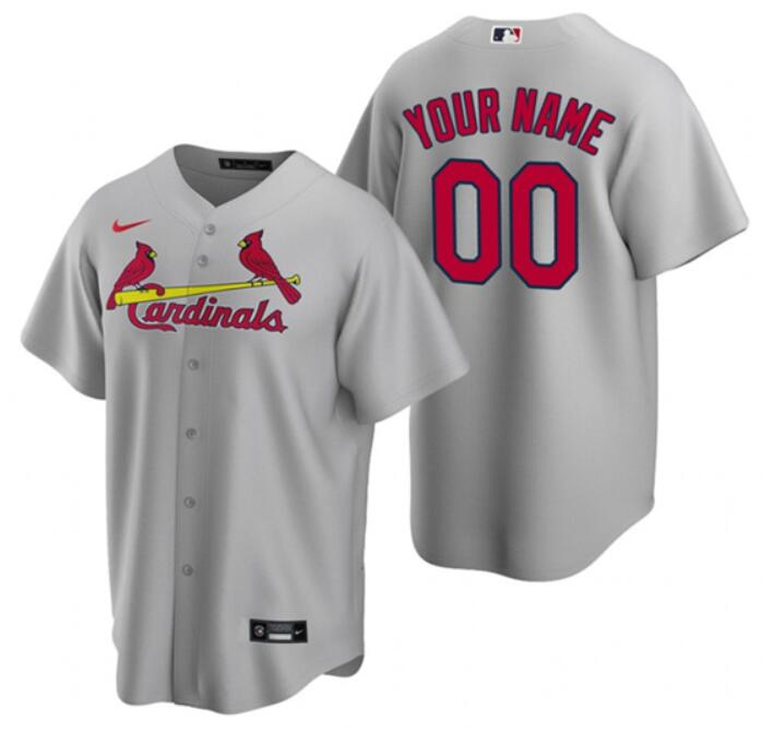 Men's St.Louis Cardinals ACTIVE PLAYER Custom Gray Cool Base Stitched Baseball Jersey